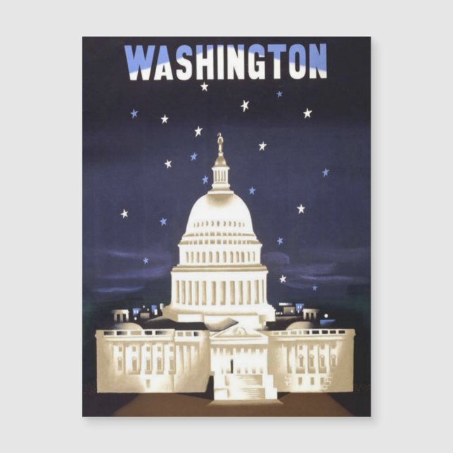 Washington DC vintage reizen Magnetische Kaart (Voorkant)