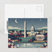 Washington DC Vintage Retro Reizen Briefkaart (Voorkant / Achterkant)