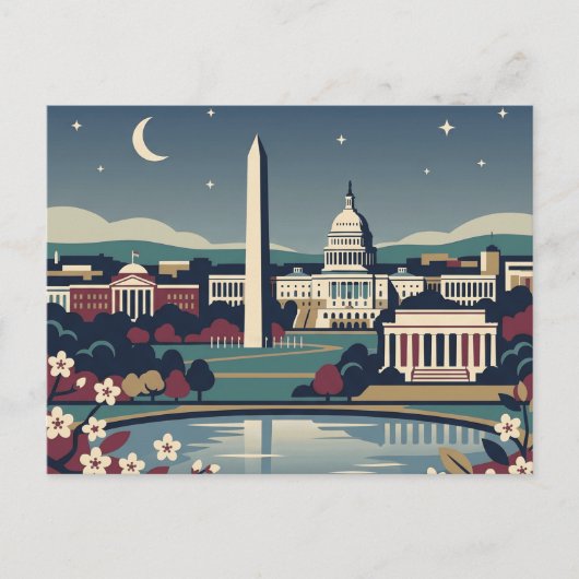 Washington DC Vintage Retro Reizen Briefkaart (Voorkant)