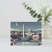 Washington DC Vintage Retro Reizen Briefkaart (Staand voorkant)