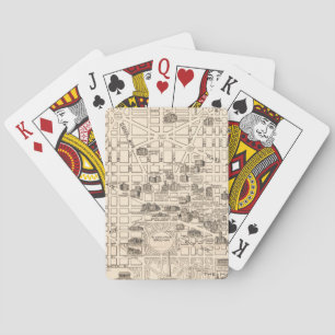 Washington DC Vintage Speelkaarten met Plattegrond