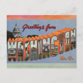 Washington DC Vintage Travel Briefkaart (Voorkant)