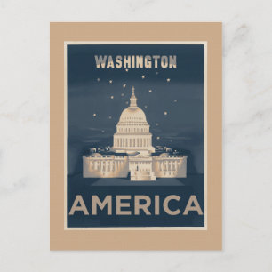 Washington DC Vintage Travel Poster Briefkaart