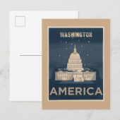 Washington DC Vintage Travel Poster Briefkaart (Voorkant / Achterkant)