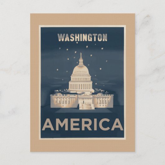 Washington DC Vintage Travel Poster Briefkaart (Voorkant)