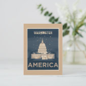 Washington DC Vintage Travel Poster Briefkaart (Staand voorkant)