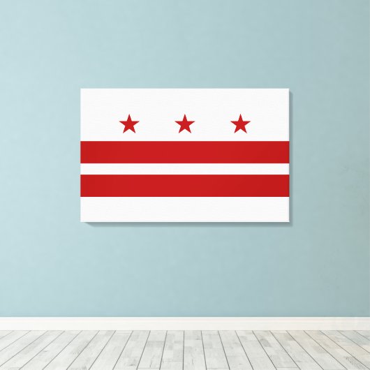 Washington DC-vlag Canvas Afdruk (Insitu (Houten vloer))
