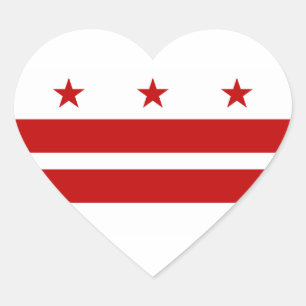Washington DC-vlag Hart Sticker