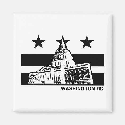 Washington DC-vlag Magneet (Voorkant)