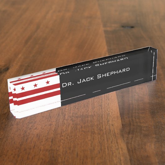 Washington DC-vlag Naambordje (Zijkant)