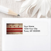 Washington DC-vlag op oude houten graan Etiket (Insitu)