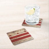 Washington DC-vlag op oude houten graan Kartonnen Onderzetters (Insitu)