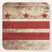 Washington DC-vlag op oude houten graan Kartonnen Onderzetters (Voorkant)