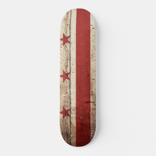 Washington DC-vlag op oude houten graan Persoonlijk Skateboard (Voorkant)