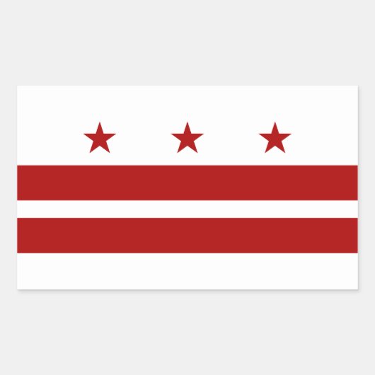 Washington DC-vlag Rechthoekige Sticker (Voorkant)