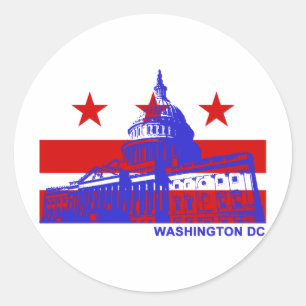Washington DC-vlag Ronde Sticker