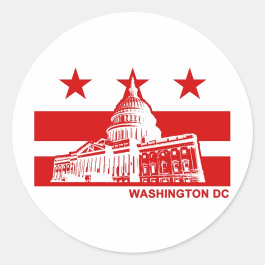 Washington DC-vlag Ronde Sticker (Voorkant)