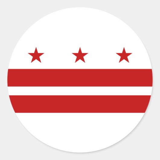Washington DC-vlag Ronde Sticker (Voorkant)