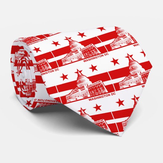 Washington DC-vlag Stropdas (Opgerold)