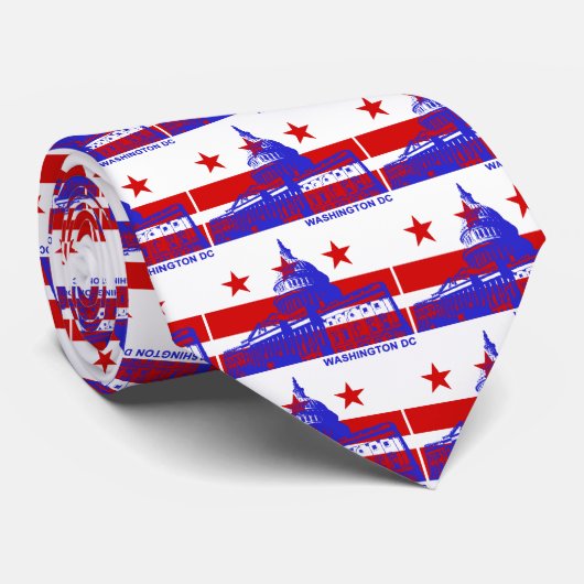 Washington DC-vlag Stropdas (Opgerold)