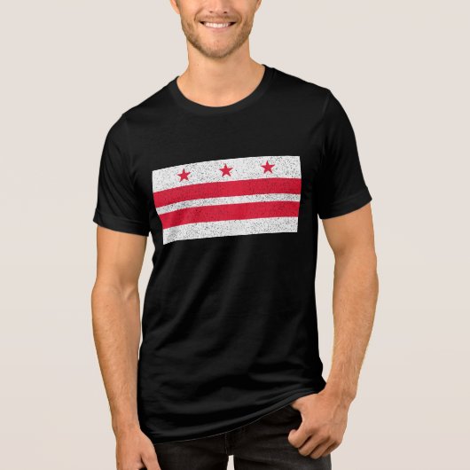 Washington DC-vlag Tri-Blend Shirt (Voorkant)