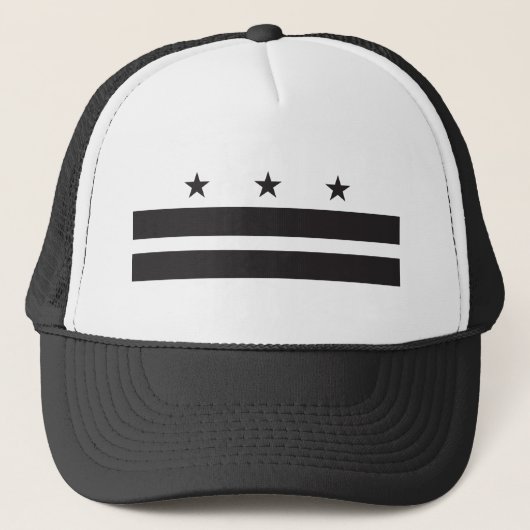 Washington DC-vlag - zwart Trucker Pet (Voorkant)