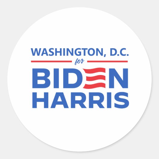 Washington DC voor Biden Harris Ronde Sticker (Voorkant)