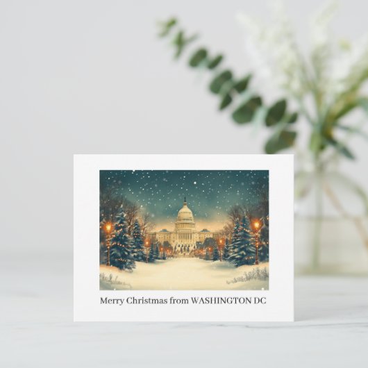 Washington DC Vrolijk Kerstvakantie Briefkaart (Staand voorkant)