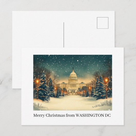 Washington DC Vrolijk Kerstvakantie Briefkaart (Voorkant / Achterkant)
