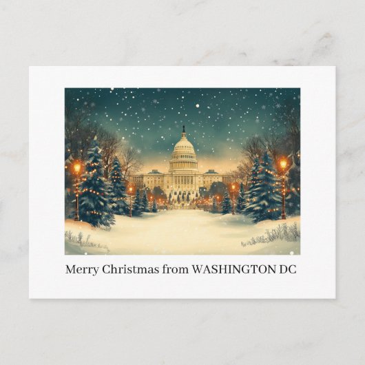 Washington DC Vrolijk Kerstvakantie Briefkaart (Voorkant)