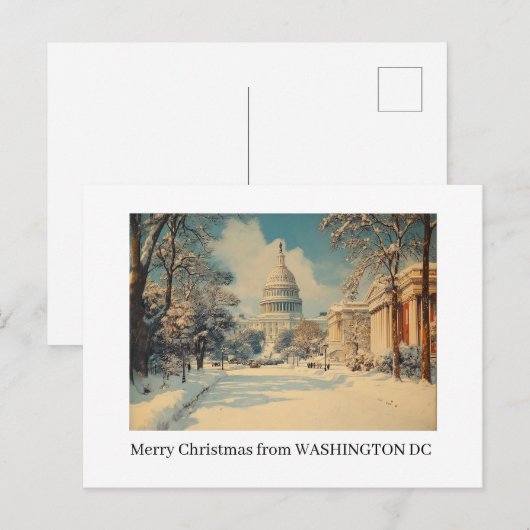 Washington DC Vrolijk Kerstvakantie Briefkaart (Voorkant / Achterkant)