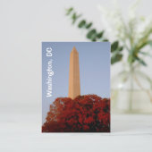 Washington, DC:  Washington Monument in Herfst Briefkaart (Staand voorkant)