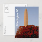 Washington, DC:  Washington Monument in Herfst Briefkaart (Voorkant / Achterkant)