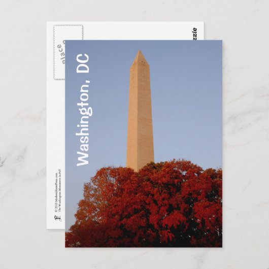 Washington, DC: Washington Monument in Herfst Briefkaart (Voorkant / Achterkant)