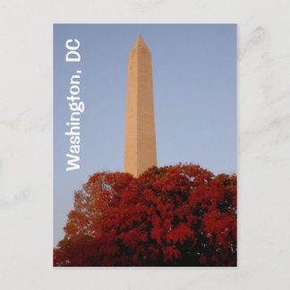 Washington, DC:  Washington Monument in Herfst Briefkaart