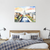 Washington DC waterverf kunst Canvas Afdruk (Insitu (Slaapkamer))