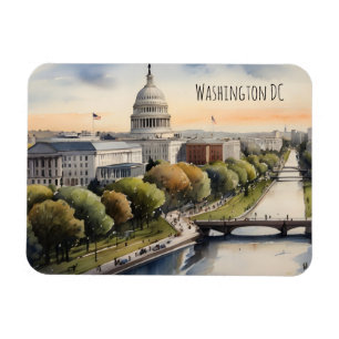 Washington DC waterverf kunst Magneet