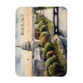 Washington DC waterverf kunst Magneet (Verticaal)