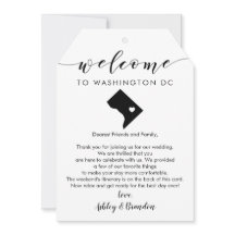 Washington DC Wedding Welcome Label & reisroute