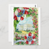  Washington DC White House Retro Travel Briefkaart (Voorkant / Achterkant)