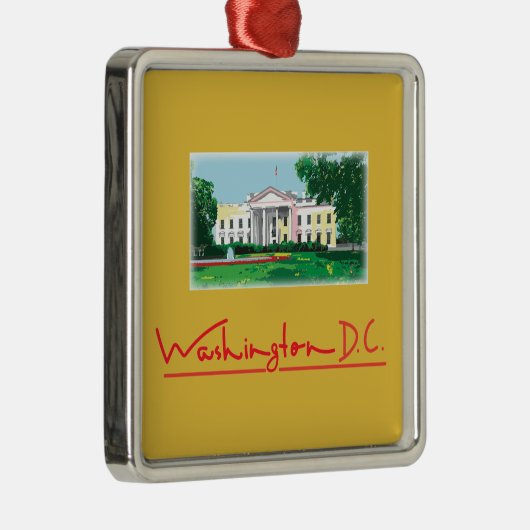 Washington DC - Witte Kerst Metalen Ornament (Rechts)