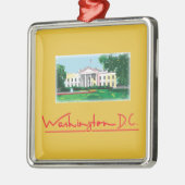 Washington DC - Witte Kerst Metalen Ornament (Links)