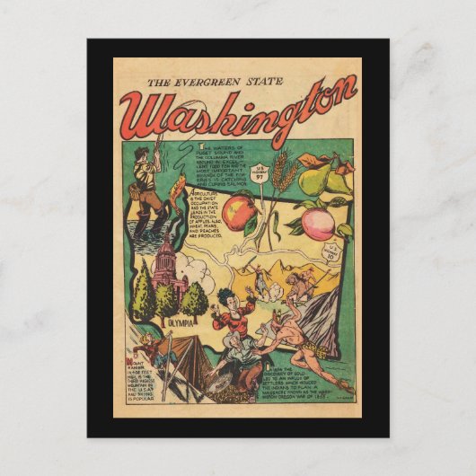 Washington de Evergreen-staat Briefkaart (Voorkant)