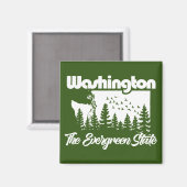 Washington de Evergreen-staat Magneet (Voorkant / Achterkant)