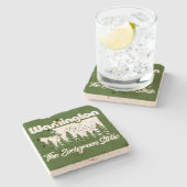 Washington de Evergreen-staat Stenen Onderzetter (Zijkant)