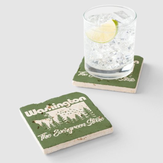 Washington de Evergreen-staat Stenen Onderzetter (Zijkant)