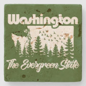 Washington de Evergreen-staat Stenen Onderzetter (Voorkant)