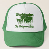 Washington de Evergreen-staat Trucker Pet (Voorkant)