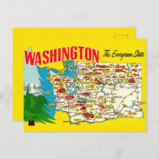Washington - De Immergroene Staat  Briefkaart (Voorkant / Achterkant)