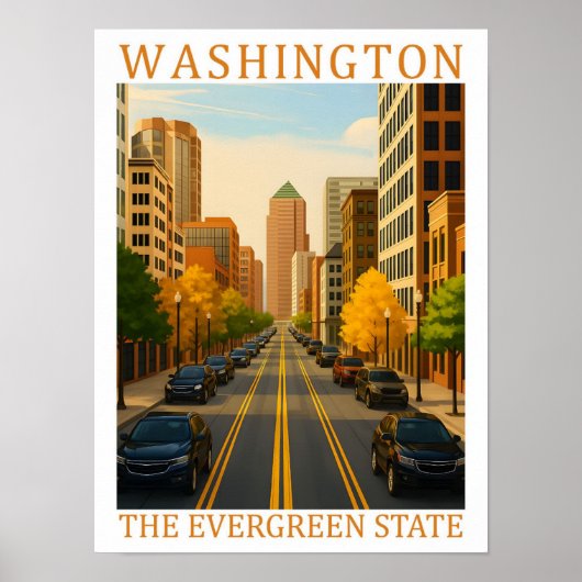 Washington de Immergroene Staat USA Reisbestemming Poster (Voorkant)